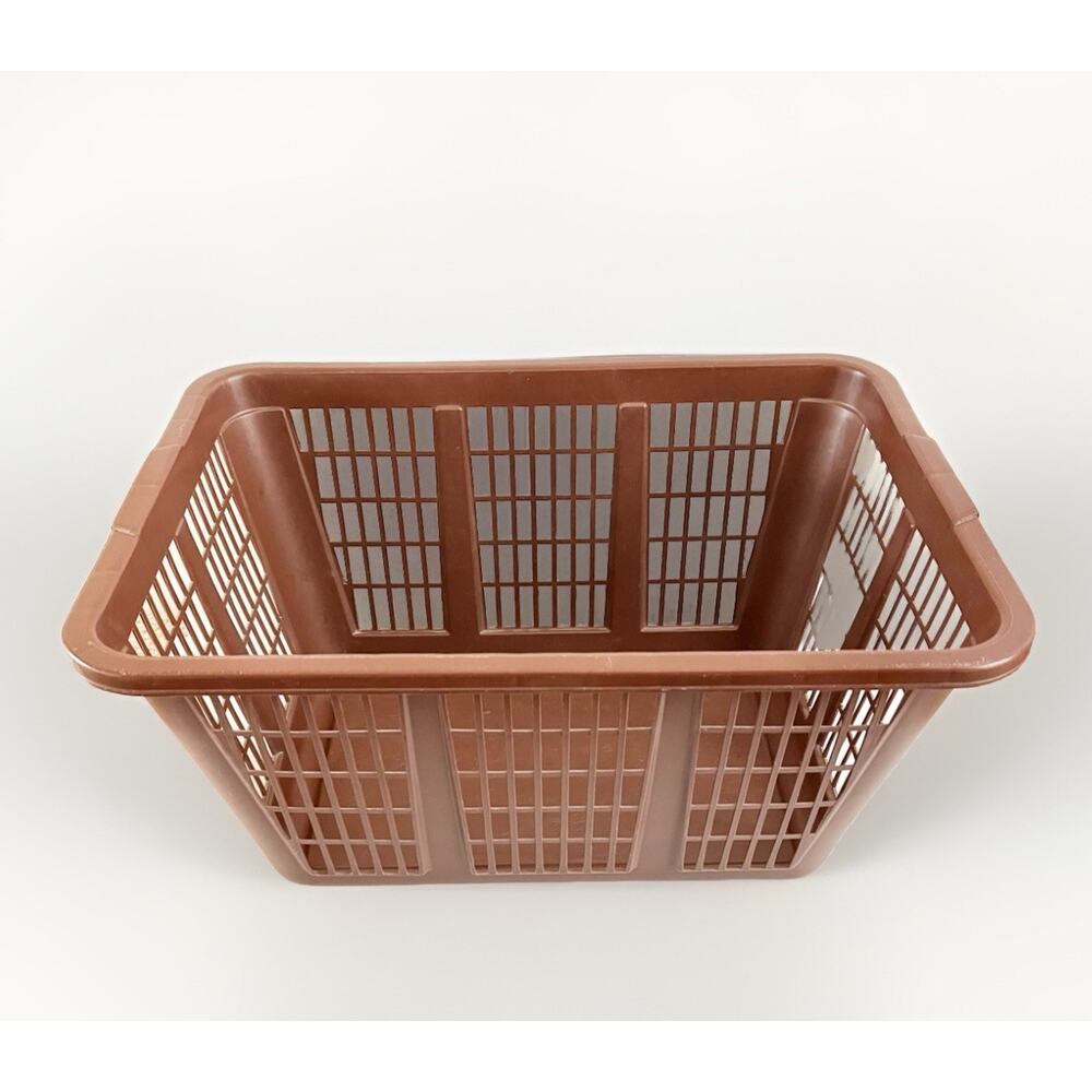 Vintage 80s 90s Rubbermaid Brown Laundry Basket 2966 USA Retro